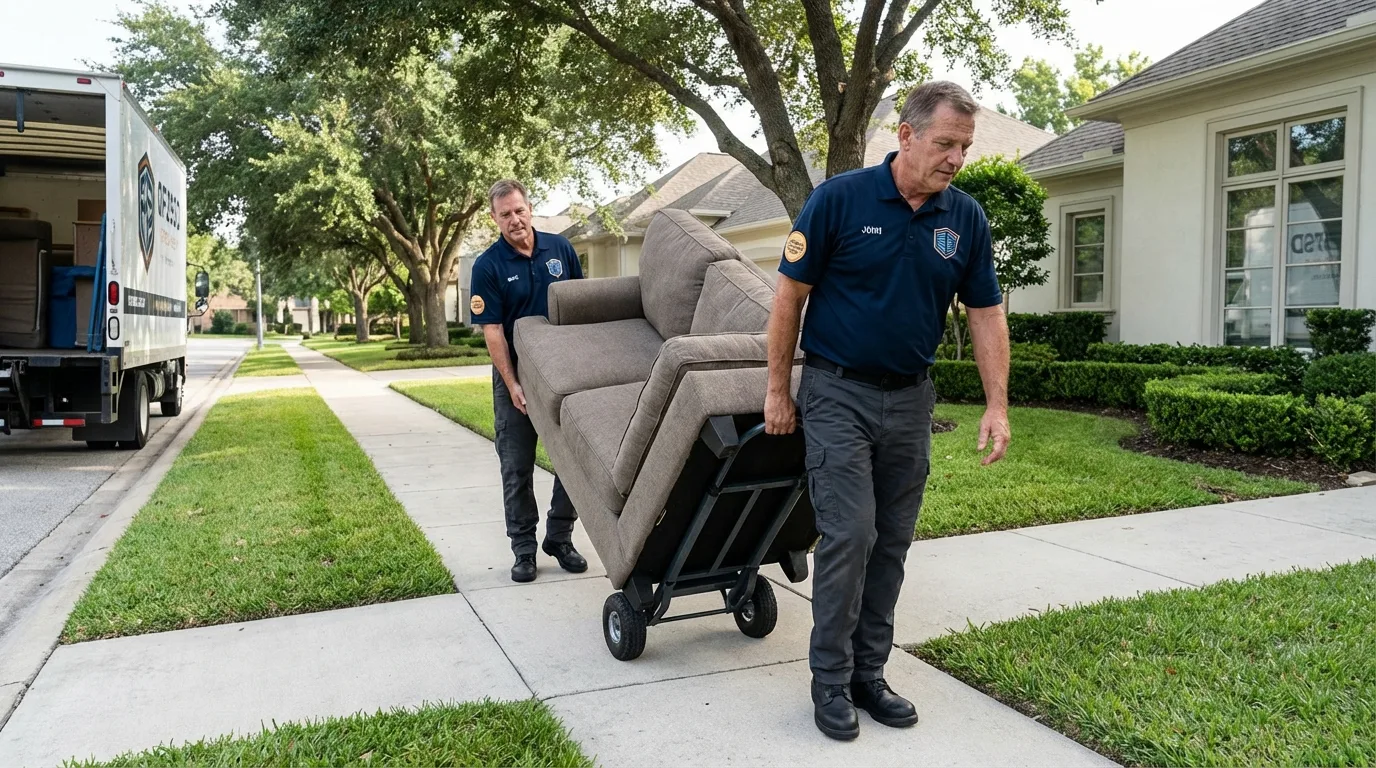Local residential moving crew loading furniture in Bridgehampton, NY